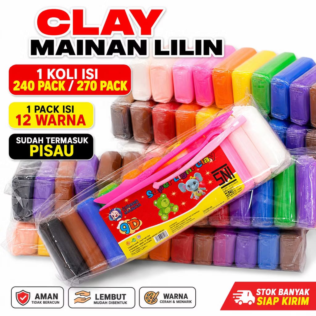 Clay warna-warni, contoh produk Pullboystore