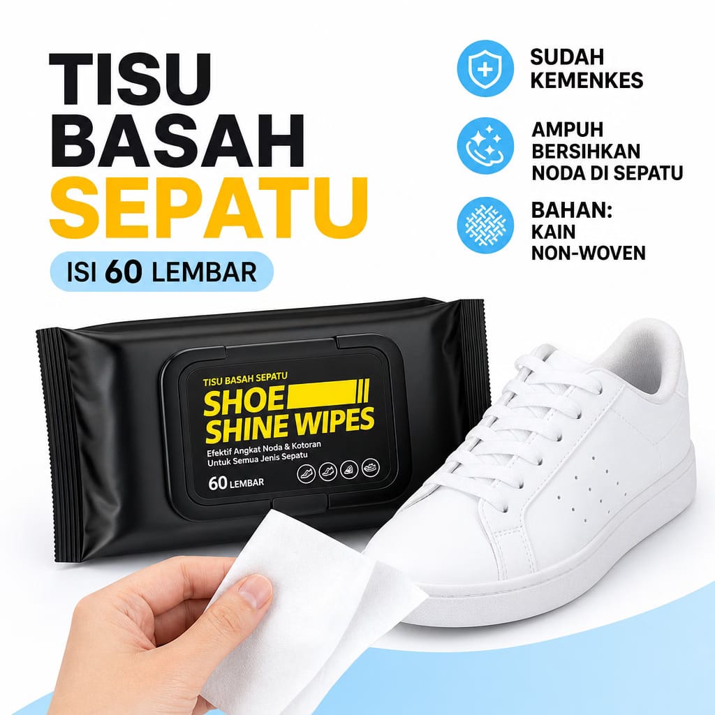 Tisu pembersih sepatu, contoh produk Pullboystore